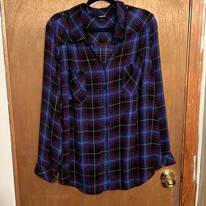 Button down plaid blouse